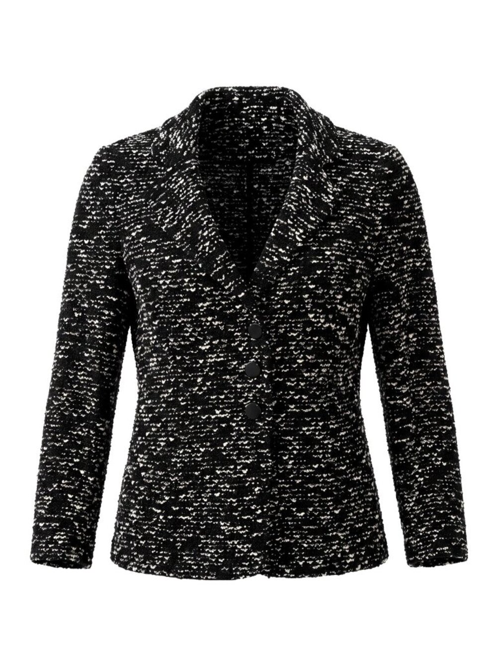 St. John for Nordstrom Women's 10 Black White Eyelash Wool Blend Knit Blazer EUC